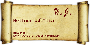 Wollner Júlia névjegykártya